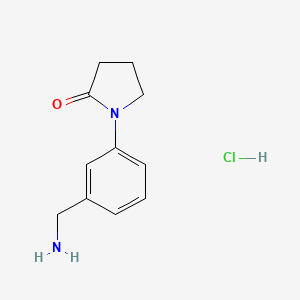 molecular formula C11H15ClN2O B2875959 1-[3-(Aminomethyl)phenyl]pyrrolidin-2-one hydrochloride CAS No. 943845-80-5