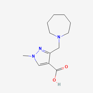 B2875960 3-(Azepan-1-ylmethyl)-1-methylpyrazole-4-carboxylic acid CAS No. 1975118-69-4