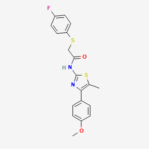 molecular formula C19H17FN2O2S2 B2875964 2-[(4-fluorophenyl)sulfanyl]-N-[4-(4-methoxyphenyl)-5-methyl-1,3-thiazol-2-yl]acetamide CAS No. 878597-59-2