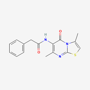 molecular formula C16H15N3O2S B2875968 N-(3,7-dimethyl-5-oxo-5H-thiazolo[3,2-a]pyrimidin-6-yl)-2-phenylacetamide CAS No. 946250-19-7