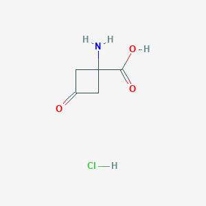 molecular formula C5H8ClNO3 B2875977 1-Amino-3-oxocyclobutane-1-carboxylic acid hcl CAS No. 2470436-48-5