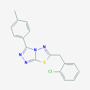 molecular formula C17H13ClN4S B287598 6-(2-Chlorobenzyl)-3-(4-methylphenyl)[1,2,4]triazolo[3,4-b][1,3,4]thiadiazole 