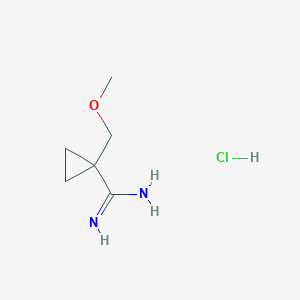 molecular formula C6H13ClN2O B2875983 1-(Methoxymethyl)cyclopropane-1-carboximidamide;hydrochloride CAS No. 2375272-93-6