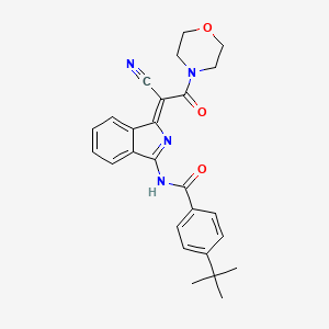 molecular formula C26H26N4O3 B2875985 (Z)-4-(tert-butyl)-N-(1-(1-cyano-2-morpholino-2-oxoethylidene)-1H-isoindol-3-yl)benzamide CAS No. 900893-38-1