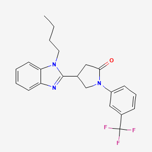 molecular formula C22H22F3N3O B2875997 4-(1-丁基苯并咪唑-2-基)-1-[3-(三氟甲基)苯基]吡咯烷-2-酮 CAS No. 847395-16-8
