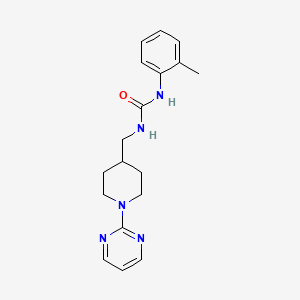 molecular formula C18H23N5O B2875998 1-((1-(Pyrimidin-2-yl)piperidin-4-yl)methyl)-3-(o-tolyl)urea CAS No. 1235633-28-9