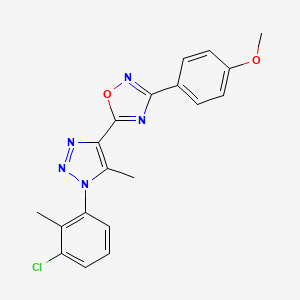 molecular formula C19H16ClN5O2 B2875999 5-[1-(3-chloro-2-methylphenyl)-5-methyl-1H-1,2,3-triazol-4-yl]-3-(4-methoxyphenyl)-1,2,4-oxadiazole CAS No. 932312-79-3