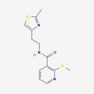 molecular formula C13H15N3OS2 B2876001 N-[2-(2-methyl-1,3-thiazol-4-yl)ethyl]-2-(methylsulfanyl)pyridine-3-carboxamide CAS No. 1030221-43-2