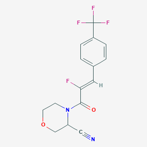 molecular formula C15H12F4N2O2 B2876003 4-[(Z)-2-Fluoro-3-[4-(trifluoromethyl)phenyl]prop-2-enoyl]morpholine-3-carbonitrile CAS No. 2173613-53-9