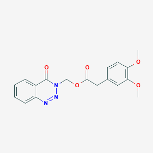 molecular formula C18H17N3O5 B2876006 (4-oxobenzo[d][1,2,3]triazin-3(4H)-yl)methyl 2-(3,4-dimethoxyphenyl)acetate CAS No. 454244-59-8
