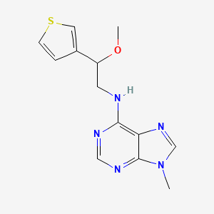 molecular formula C13H15N5OS B2876010 N-(2-Methoxy-2-thiophen-3-ylethyl)-9-methylpurin-6-amine CAS No. 2379997-83-6