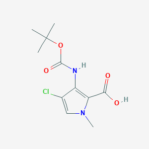 molecular formula C11H15ClN2O4 B2876013 4-Chloro-1-methyl-3-[(2-methylpropan-2-yl)oxycarbonylamino]pyrrole-2-carboxylic acid CAS No. 2248340-15-8