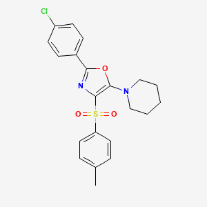 molecular formula C21H21ClN2O3S B2876020 2-(4-Chlorophenyl)-5-(piperidin-1-yl)-4-tosyloxazole CAS No. 321685-27-2
