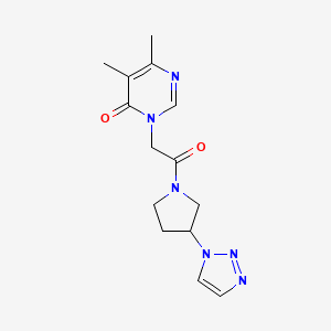 molecular formula C14H18N6O2 B2876034 3-(2-(3-(1H-1,2,3-三唑-1-基)吡咯烷-1-基)-2-氧代乙基)-5,6-二甲基嘧啶-4(3H)-酮 CAS No. 2097891-66-0