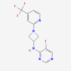 molecular formula C13H11F4N5 B2876046 5-Fluoro-N-[1-[4-(trifluoromethyl)pyridin-2-yl]azetidin-3-yl]pyrimidin-4-amine CAS No. 2415541-67-0