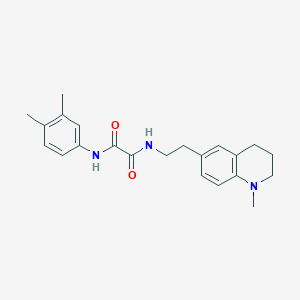 molecular formula C22H27N3O2 B2876059 N1-(3,4-二甲基苯基)-N2-(2-(1-甲基-1,2,3,4-四氢喹啉-6-基)乙基)草酰胺 CAS No. 946281-57-8