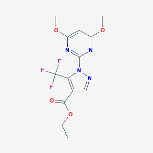 molecular formula C13H13F3N4O4 B287606 ethyl 1-(4,6-dimethoxy-2-pyrimidinyl)-5-(trifluoromethyl)-1H-pyrazole-4-carboxylate 