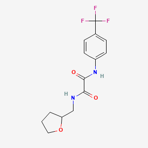 molecular formula C14H15F3N2O3 B2876066 N1-((tetrahydrofuran-2-yl)methyl)-N2-(4-(trifluoromethyl)phenyl)oxalamide CAS No. 941939-08-8
