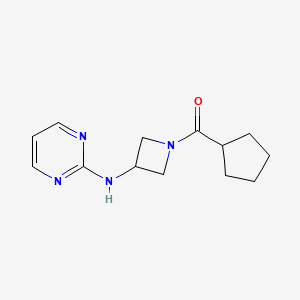 molecular formula C13H18N4O B2876070 环戊基(3-(嘧啶-2-基氨基)氮杂环丁-1-基)甲酮 CAS No. 2176126-12-6