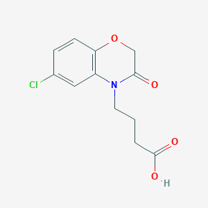 molecular formula C12H12ClNO4 B2876082 4-(6-chloro-3-oxo-2,3-dihydro-4H-1,4-benzoxazin-4-yl)butanoic acid CAS No. 879040-90-1