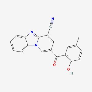 molecular formula C20H13N3O2 B2876083 2-(2-Hydroxy-5-methylbenzoyl)pyrido[1,2-a][1,3]benzimidazole-4-carbonitrile CAS No. 190064-62-1