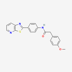 molecular formula C21H17N3O2S B2876088 2-(4-methoxyphenyl)-N-(4-(thiazolo[5,4-b]pyridin-2-yl)phenyl)acetamide CAS No. 852453-57-7