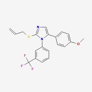 molecular formula C20H17F3N2OS B2876095 2-(烯丙硫基)-5-(4-甲氧基苯基)-1-(3-(三氟甲基)苯基)-1H-咪唑 CAS No. 1226431-75-9