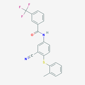 N-{3-cyano-4-[(2-methylphenyl)sulfanyl]phenyl}-3-(trifluoromethyl)benzenecarboxamide