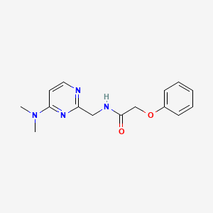 molecular formula C15H18N4O2 B2876118 N-((4-(dimethylamino)pyrimidin-2-yl)methyl)-2-phenoxyacetamide CAS No. 1797718-82-1