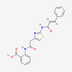 (E)-methyl 2-(2-(2-cinnamamidothiazol-4-yl)acetamido)benzoate