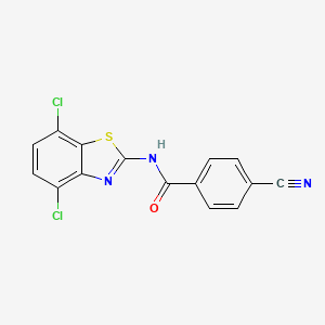 4-cyano-N-(4,7-dichloro-1,3-benzothiazol-2-yl)benzamide