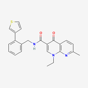 molecular formula C23H21N3O2S B2876123 1-ethyl-7-methyl-4-oxo-N-(2-(thiophen-3-yl)benzyl)-1,4-dihydro-1,8-naphthyridine-3-carboxamide CAS No. 1797719-37-9