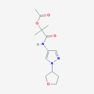 2-methyl-1-oxo-1-((1-(tetrahydrofuran-3-yl)-1H-pyrazol-4-yl)amino)propan-2-yl acetate