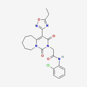 N-(2-chlorophenyl)-2-[4-(5-ethyl-1,2,4-oxadiazol-3-yl)-1,3-dioxo-3,5,6,7,8,9-hexahydropyrimido[1,6-a]azepin-2(1H)-yl]acetamide