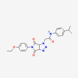 molecular formula C23H25N5O4 B2876131 2-(5-(4-ethoxyphenyl)-4,6-dioxo-4,5,6,6a-tetrahydropyrrolo[3,4-d][1,2,3]triazol-1(3aH)-yl)-N-(4-isopropylphenyl)acetamide CAS No. 1052618-68-4