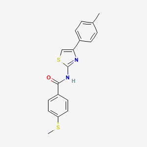 molecular formula C18H16N2OS2 B2876132 4-(methylthio)-N-(4-(p-tolyl)thiazol-2-yl)benzamide CAS No. 896349-53-4
