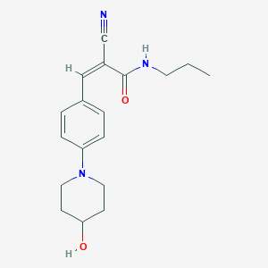 molecular formula C18H23N3O2 B2876137 (Z)-2-Cyano-3-[4-(4-hydroxypiperidin-1-yl)phenyl]-N-propylprop-2-enamide CAS No. 2173611-54-4
