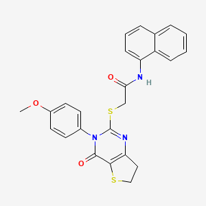 2-[[3-(4-methoxyphenyl)-4-oxo-6,7-dihydrothieno[3,2-d]pyrimidin-2-yl]sulfanyl]-N-naphthalen-1-ylacetamide