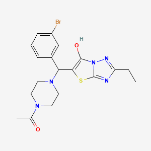 1-(4-((3-Bromophenyl)(2-ethyl-6-hydroxythiazolo[3,2-b][1,2,4]triazol-5-yl)methyl)piperazin-1-yl)ethanone