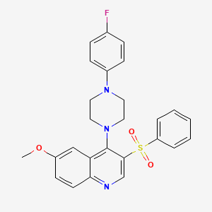 3-(Benzenesulfonyl)-4-[4-(4-fluorophenyl)piperazin-1-yl]-6-methoxyquinoline