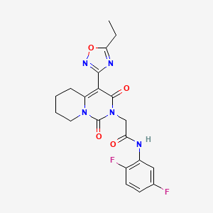 molecular formula C20H19F2N5O4 B2876175 N-(2,5-difluorophenyl)-2-[4-(5-ethyl-1,2,4-oxadiazol-3-yl)-1,3-dioxo-5,6,7,8-tetrahydro-1H-pyrido[1,2-c]pyrimidin-2(3H)-yl]acetamide CAS No. 1775448-65-1