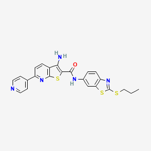 3-amino-N-[2-(propylsulfanyl)-1,3-benzothiazol-6-yl]-6-(pyridin-4-yl)thieno[2,3-b]pyridine-2-carboxamide