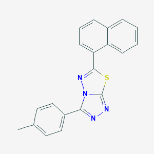 molecular formula C20H14N4S B287619 3-(4-Methylphenyl)-6-(1-naphthyl)[1,2,4]triazolo[3,4-b][1,3,4]thiadiazole 