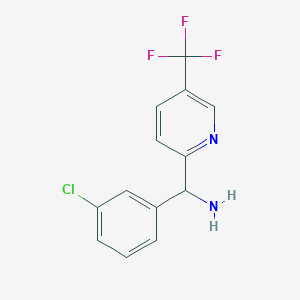 molecular formula C13H10ClF3N2 B2876195 (3-Chlorophenyl)-[5-(trifluoromethyl)pyridin-2-yl]methanamine CAS No. 1972828-76-4
