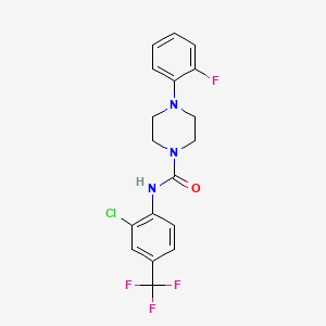molecular formula C18H16ClF4N3O B2876206 N-[2-氯-4-(三氟甲基)苯基]-4-(2-氟苯基)哌嗪-1-甲酰胺 CAS No. 1024337-20-9
