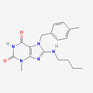 molecular formula C18H23N5O2 B2876207 8-(丁基氨基)-3-甲基-7-(4-甲基苄基)-1H-嘌呤-2,6(3H,7H)-二酮 CAS No. 1105197-48-5