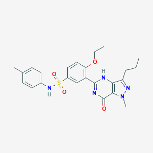 molecular formula C24H27N5O4S B287621 4-ethoxy-3-(1-methyl-7-oxo-3-propyl-4H-pyrazolo[4,3-d]pyrimidin-5-yl)-N-(4-methylphenyl)benzenesulfonamide 