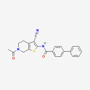 B2876218 N-(6-acetyl-3-cyano-4,5,6,7-tetrahydrothieno[2,3-c]pyridin-2-yl)-[1,1'-biphenyl]-4-carboxamide CAS No. 864858-36-6