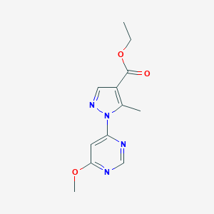 molecular formula C12H14N4O3 B287622 Ethyl 1-(6-methoxypyrimidin-4-yl)-5-methylpyrazole-4-carboxylate 