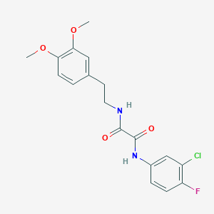 molecular formula C18H18ClFN2O4 B2876222 N1-(3-chloro-4-fluorophenyl)-N2-(3,4-dimethoxyphenethyl)oxalamide CAS No. 899956-40-2